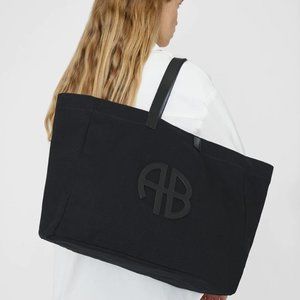 Anine Bing Black Rio Canvas Tote